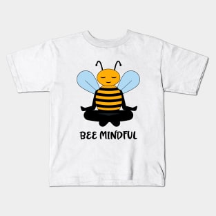 Be Mindful Meditating Bumble Bee Design Kids T-Shirt